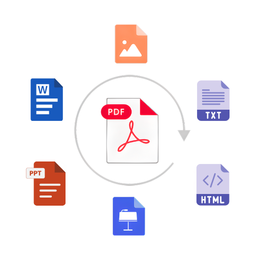 PDF Tools Illustration - Convert between PDF and multiple formats